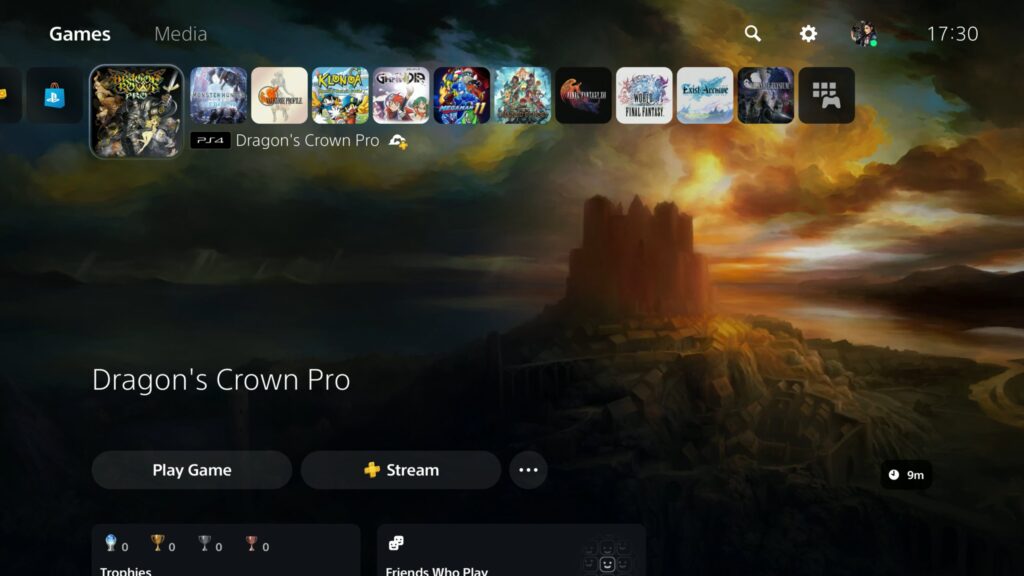 ps5 dashboard